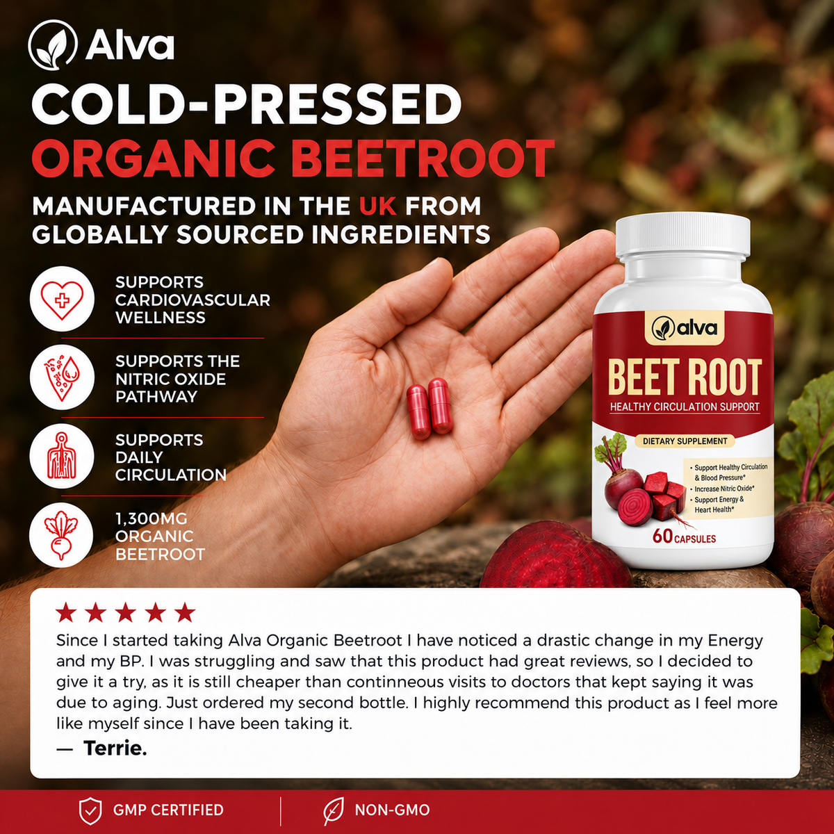 Premium Beetroot Capsules To Support Natural Energy & Vitality