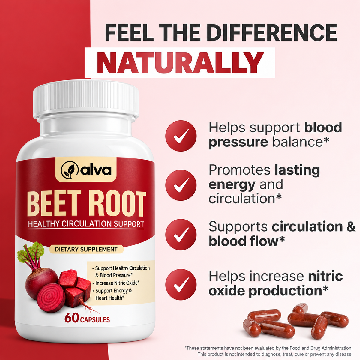 Premium Beetroot Capsules To Support Natural Energy & Vitality
